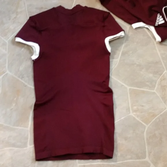 SALE Adidas Football Primeknit Jersey Short Sleeve Burgundy White Game Large - Picture 8 of 8